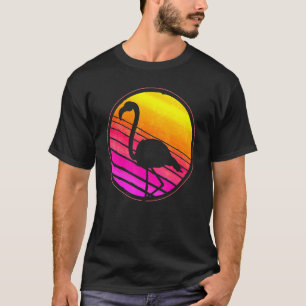 Retro Exotic Bird Animal Tropical Animal Pink Fl. T-shirt