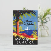 Retro Exotic Island Jamaica Wedding Invite Kaart (Staand voorkant)