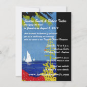 Retro Exotic Island Jamaica Wedding Invite Kaart (Achterkant)