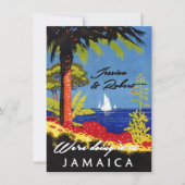 Retro Exotic Island Jamaica Wedding Invite Kaart (Voorkant)