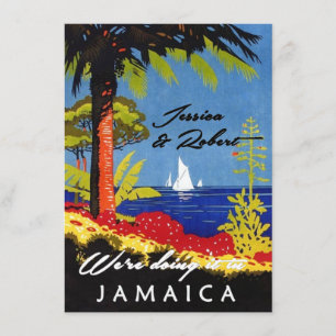 Retro Exotic Island Jamaica Wedding Invite Kaart
