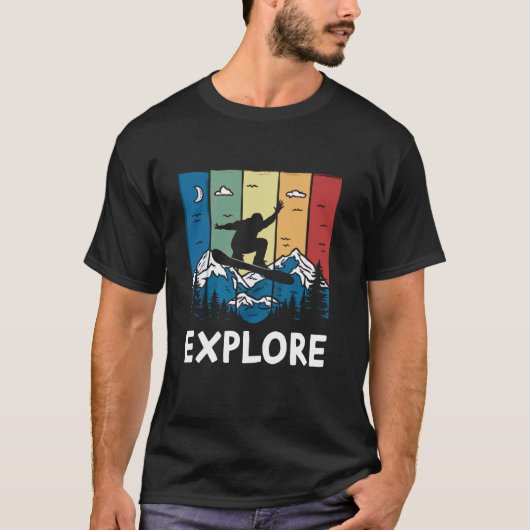 Retro Explore Snowboarden Retro Snowboarder Mannen T-shirt (Voorkant)