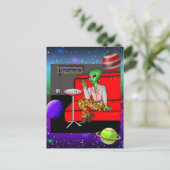 Retro Extraterrestrial uit de jaren zeventig in Di Briefkaart (Staand voorkant)