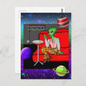 Retro Extraterrestrial uit de jaren zeventig in Di Briefkaart (Voorkant / Achterkant)
