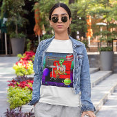 Retro Extraterrestrial uit de jaren zeventig in Di T-shirt