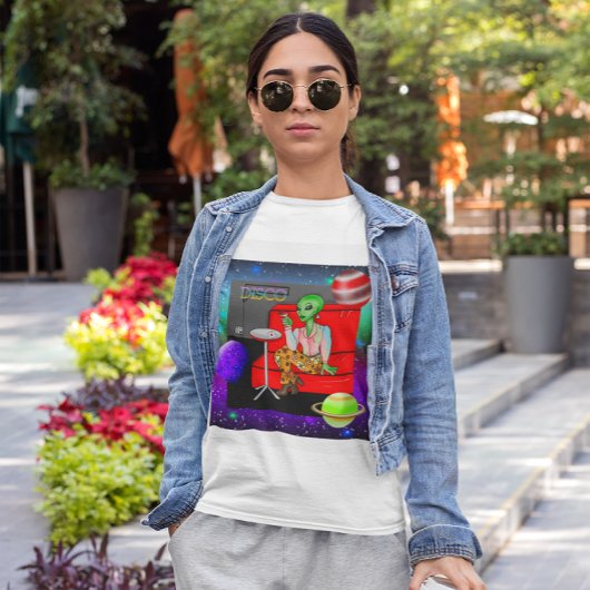 Retro Extraterrestrial uit de jaren zeventig in Di T-shirt