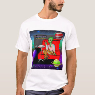 Retro Extraterrestrial uit de jaren zeventig in Di T-shirt