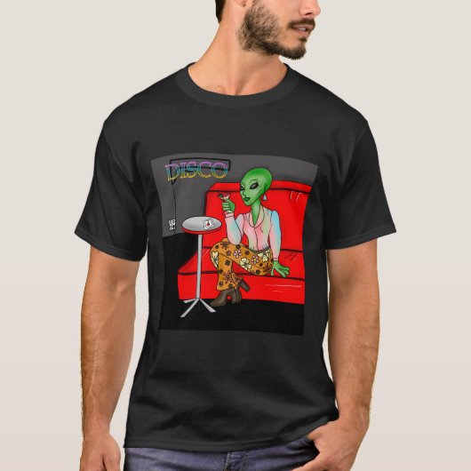Retro Extraterrestrial uit de jaren zeventig in Di T-shirt (Voorkant)