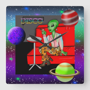 Retro Extraterrestrial uit de jaren zeventig in Di Vierkante Klok