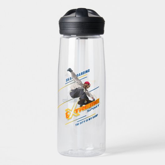 Retro Extreme Sport Skateboarder | 590ml Waterfles (Voorkant)
