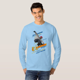 Retro Extreme Sport Skateboarder Heren Lange Mou T-shirt