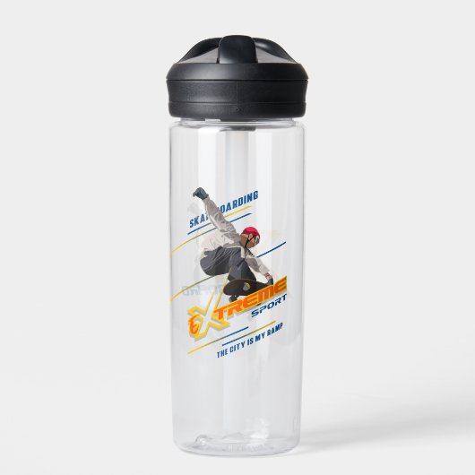 Retro Extreme Sport Skateboarder | Waterfles (Voorkant)