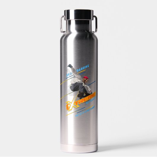 Retro Extreme Sport Skateboarder | Waterfles (Voorkant)