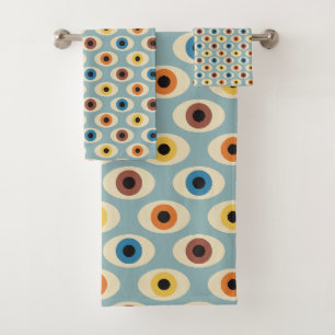 Retro Eye Patroon Bad Handdoek