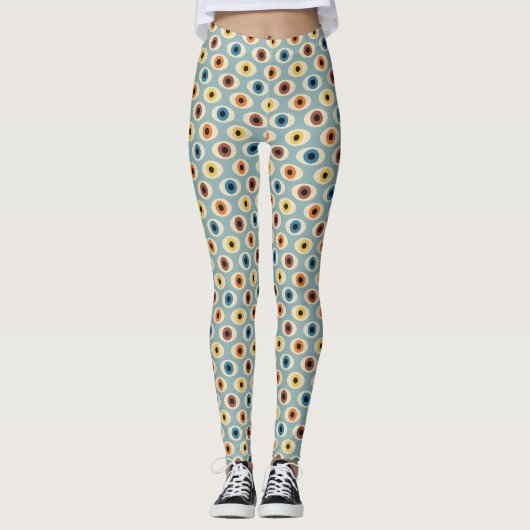 Retro Eye Patroon Leggings (Voorkant)