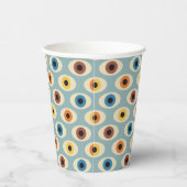 Retro Eye Patroon Papieren Bekers (Rechts)