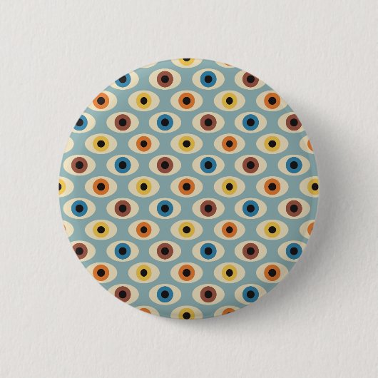 Retro Eye Patroon Ronde Button 5,7 Cm (Voorkant)