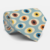 Retro Eye Patroon Stropdas (Opgerold)