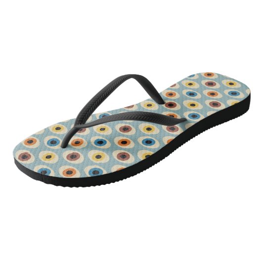 Retro Eye Patroon Teenslippers (Schuin)
