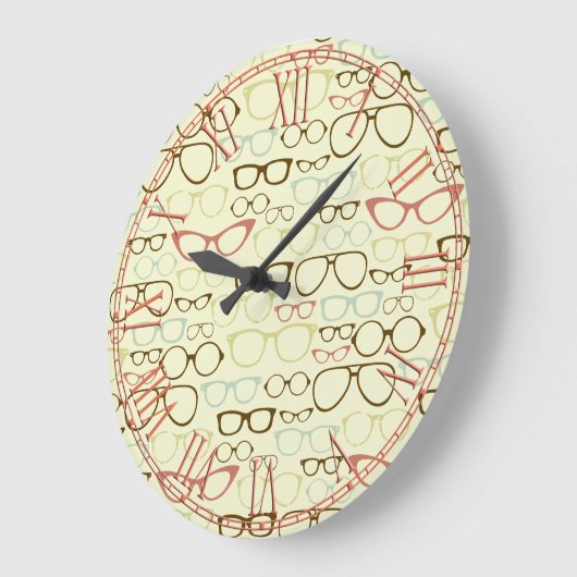Retro Eyeglass Hipster Grote Klok (Hoek)