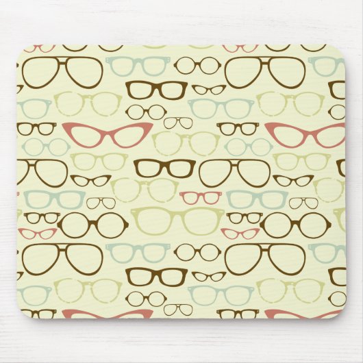 Retro Eyeglass Hipster Muismat (Voorkant)