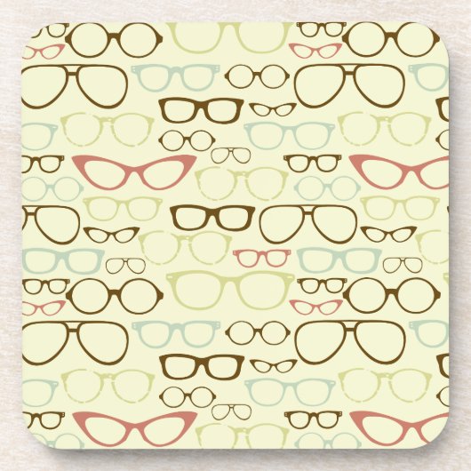 Retro Eyeglass Hipster Onderzetter (Voorkant)