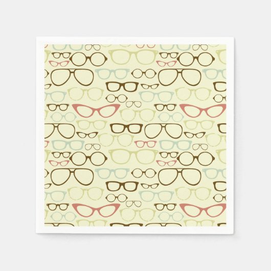 Retro Eyeglass Hipster Servetten (Voorkant)