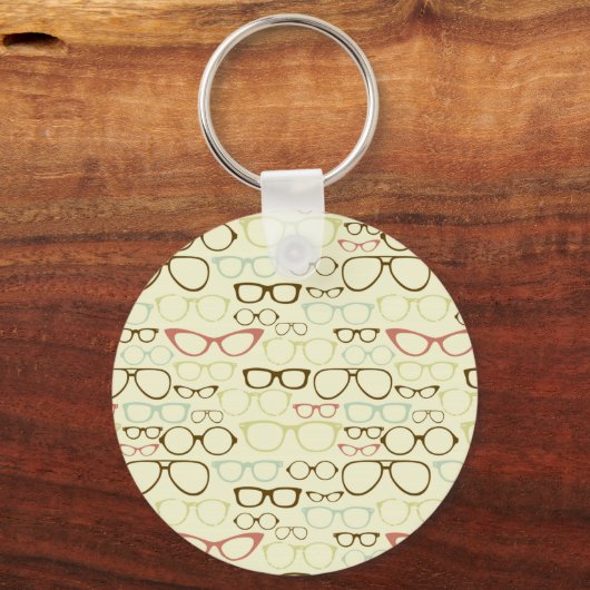 Retro Eyeglass Hipster Sleutelhanger (Achterkant)