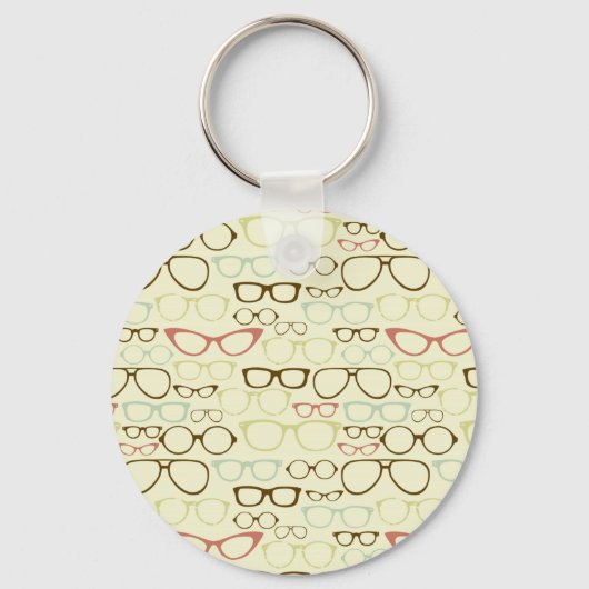 Retro Eyeglass Hipster Sleutelhanger (Achterkant)
