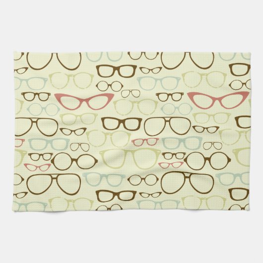 Retro Eyeglass Hipster Theedoek (Horizontaal)