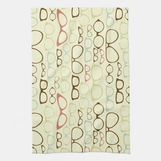 Retro Eyeglass Hipster Theedoek (Verticaal)