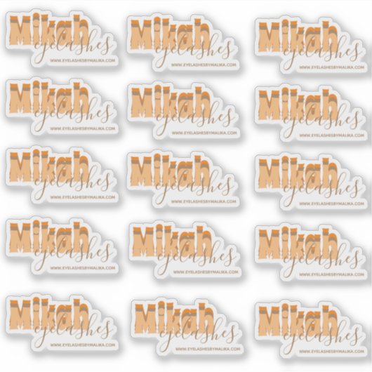 Retro Eyelashes Business Owner Clear Labels (Voorkant)