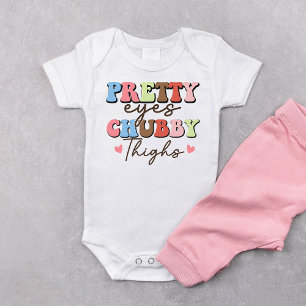 Retro Eyes Chubby Thighs Baby Bodysuit