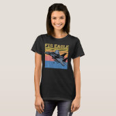 Retro F15 Eagle Militaire Jet F15 Vighter Jet 4th T-shirt (Voorkant volledig)
