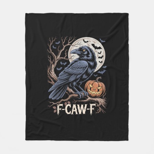 Retro F-Caw-F Bird Crow Funny Crow Bird Cawing Gru Fleece Deken (Voorkant)