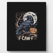 Retro F-Caw-F Bird Crow Funny Crow Bird Cawing Gru Fotoplaat (Voorkant)