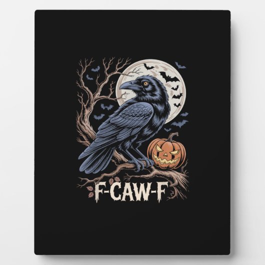Retro F-Caw-F Bird Crow Funny Crow Bird Cawing Gru Fotoplaat (Voorkant)