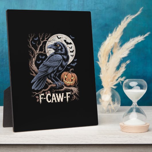 Retro F-Caw-F Bird Crow Funny Crow Bird Cawing Gru Fotoplaat (Zijkant)