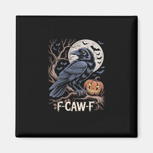Retro F-Caw-F Bird Crow Funny Crow Bird Cawing Gru Magneet (Voorkant)