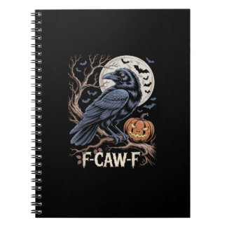 Retro F-Caw-F Bird Crow Funny Crow Bird Cawing Gru Notitieboek