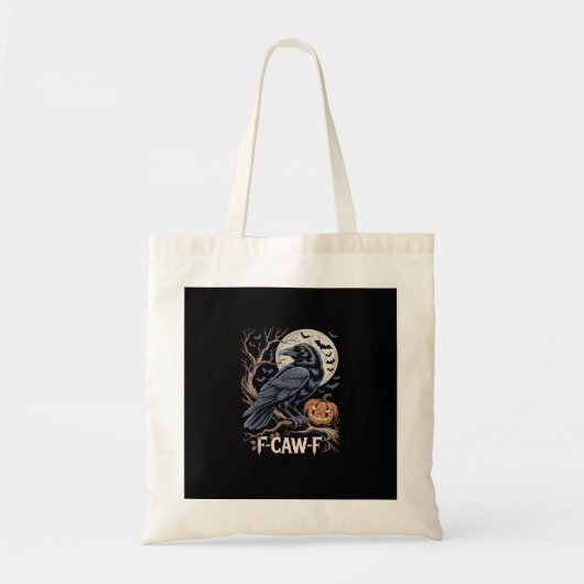 Retro F-Caw-F Bird Crow Funny Crow Bird Cawing Gru Tote Bag (Voorkant)