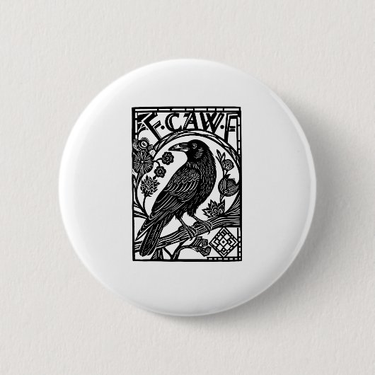 Retro F Caw F Kraai Grappige Zin Meme Ontwerp Ronde Button 5,7 Cm (Voorkant)