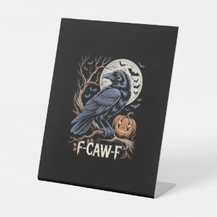 Retro F-Caw-F Vogel Kraai Grappige Kraai Vogel Kri Reclamebord Met Voetstuk