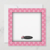 Retro Fab Square Pink Birthday Party Invitations Kaart (Achterkant)