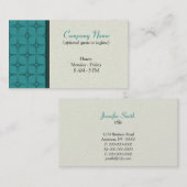 Retro Fab Visitekaartje, Blauwgroen Visitekaartje (Voorkant / Achterkant)