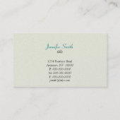 Retro Fab Visitekaartje, Blauwgroen Visitekaartje (Achterkant)