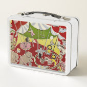 Retro Fabric Circus Big Top Theme Lunch Box (Achterkant)
