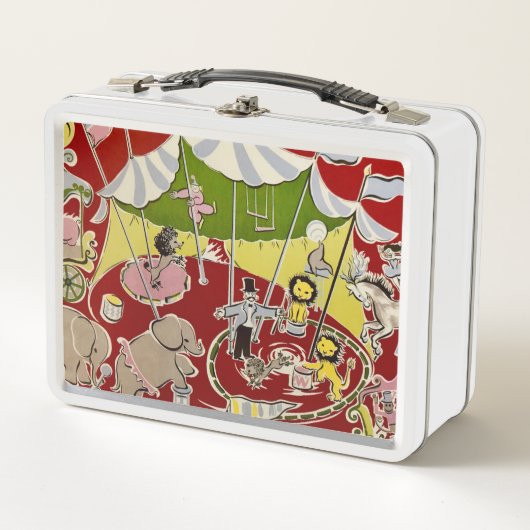 Retro Fabric Circus Big Top Theme Lunch Box (Voorkant)