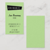 Retro-Fabulair verticaal Visitekaartje (Voorkant / Achterkant)