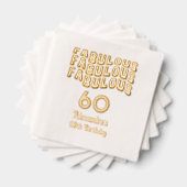 Retro Fabulous 60e of een leeftijd verjaardagsfees Folie Servetten (Insitu (Gestapeld))